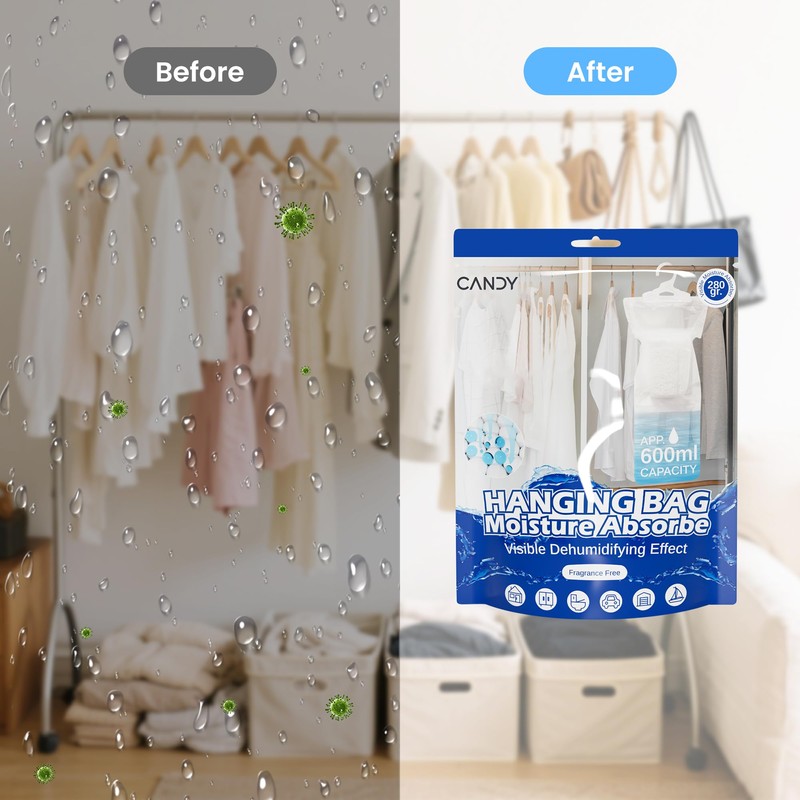 Candy Moisture Absorbes Hanging Packets 10 Pack,Dehumidifier Bags Ideal for