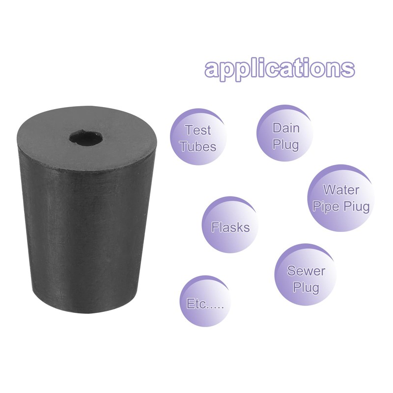 sourcing map Rubber Tapered Plug 16mm to 20mm Solid Test