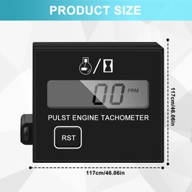 Digital Tachometer Inductive Tachometer Tachometer for Chainsaw Small Tachometer Chainsaw with Hour Meter Tachometer for Chainsaws, Lawnmowers and Motorcycles