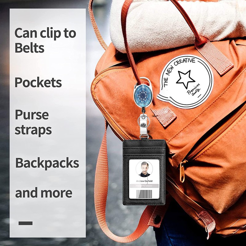 Heavy Duty Retractable Badge Reel with Carabiner Belt Clip Key
