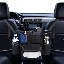 HAERITER Car Handbag Holder Between Seats Suede Large Capacity Car Purse Holder Automotive Consoles