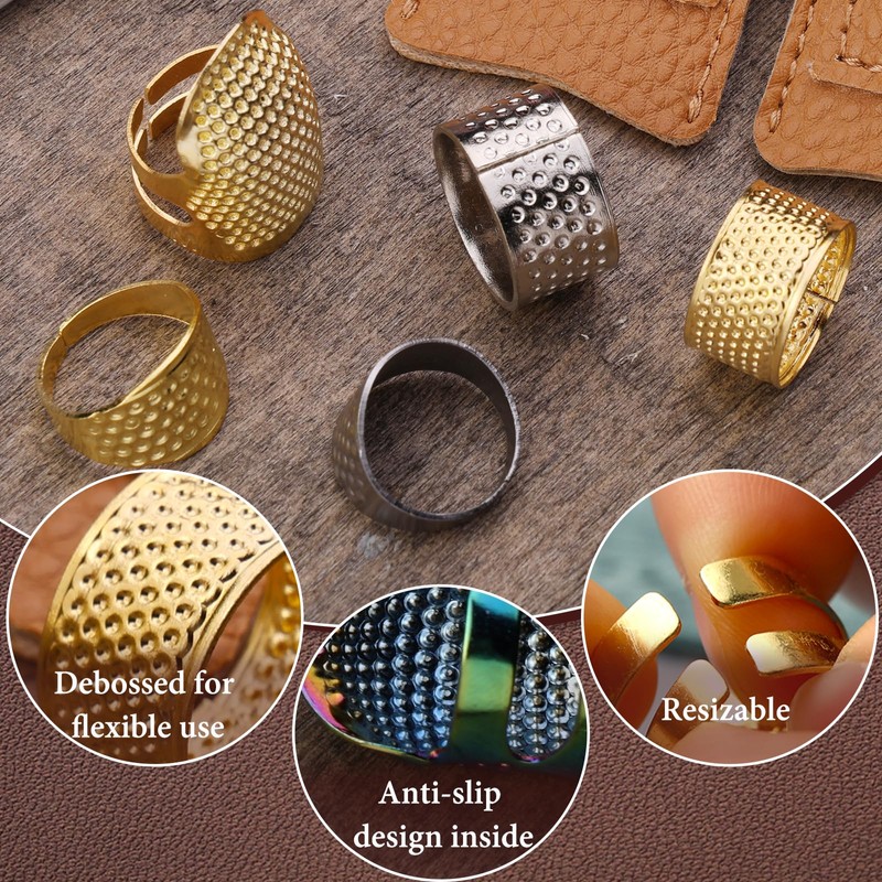 33pcs Hand-Working Sewing Thimble Set, 23 PCS Large Eye Sewing