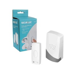 Securlec Wireless doorbell - Plug in Waterproof doorbell Cordless Door Chime kit with up to 100 M Wireless Range - 38 Chimes - Wire Free Door Bell.