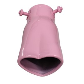 Heart Exhaust Tip 2.5 Inch Inlet, Universal Car Exhaust Tips, Stainless Steel Muffler Tip, Adjustable Heart Shaped Car Thickened Pipe(Straight, Pink)