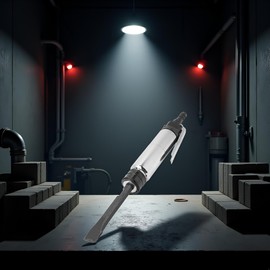 Garosa Pneumatic Air Chisel Hammer Tool with Straight Handle, 1.5J Impact Power, 25mm Cylinder, Heavy Duty Industrial Use, Includes Scraper Knives