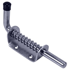 ALPENSTAHL Bolt Bolt Pistolet Door Bolt with Door Handle | Push Bolt for Garden Gates, Barns, Stable Gates, Wooden Doors | Lock Bolt for Screwing | Galvanised Steel | Pack of 1 - Gate Bolt with Spring