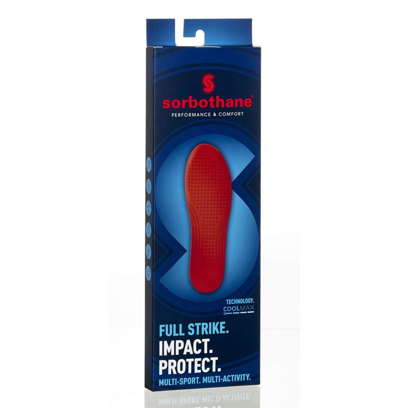 Sorbothane Komfortable Einlegesohlen für Fuß, orthopädische Einlegesohlen, Blau, 36-4,5