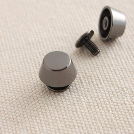 FSSTUD 12 PCS Metal Flat Topped Purse Handbag Feet Nailhead Bag Bottom Studs Rivet for Leather Crafts Dark Grey