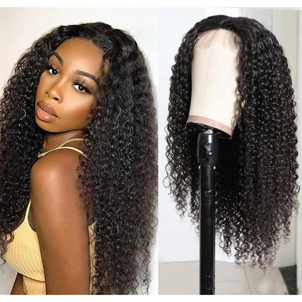Curly Wigs for Women Real Hair Wig Afro Kinky Curly Wigs Human Hair Wig Women 13 x 4 Lace Front Wigs Human Hair for Women Afro Curly Wave Wig for Women Pre Plucked With Baby Hair 16 Inches