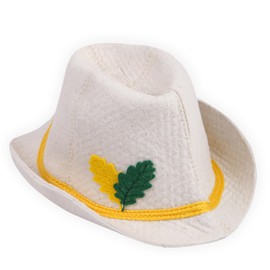 PetriStor Sauna Hat Tyrolean hat - Sauna Hat for Men - Wool Sauna Hat - Sauna Hat for Women - Bathhouse hat - Natural Felt Sauna Cap (White)