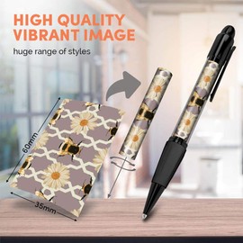 Destination Vinyl ltd 4 x Matching Ballpoint Pens - Art Deco Bumble Bee Flower #2139