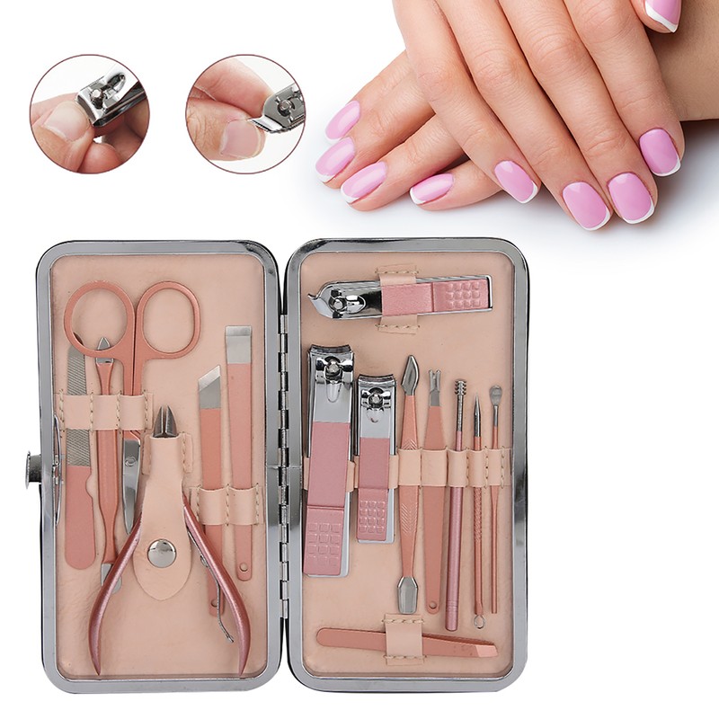 15pcs Manicure Stainless Steel Nail File Nail Clipper Ear Pick