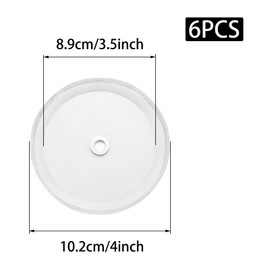 Pine & Linen 4inch Press Filter Screens,Stainless Steel Mesh Screen Replacement Parts, Universal Filter Screen for Coffee Makers and Tea Machines（6pcs）