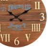 HomeRoots 24" Brown Solid Wood Silent Analog Round Wall Clock