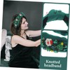 Healvian Xmas Rhinestone Knotted Headband for Women Festive Wide Twisted