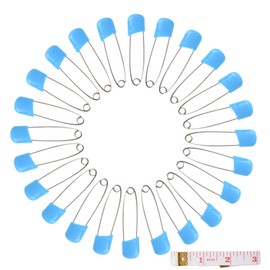 Hanycon Diaper Pins, Blue Color Nappy Safety Pins Hold Clip Locking Cloth, Pack of 50, 2 1/8 inch