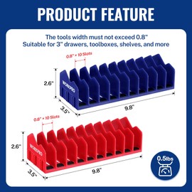 WORKPRO 2-Pack Plier Organizer Rack, Pliers Holder and Cutter Organizers with Non-Slip Rubber Base, 20-Slot Tool Box Organizer, Tool Drawer Organizer, Tool Storage, Plier Rack (Pliers Not Included)