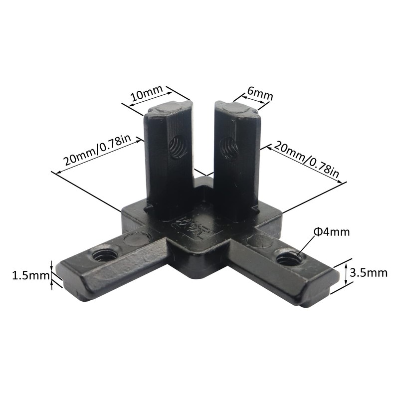 BLCCLOY 8Pcs 2020 Aluminum Extrusion T Slot Corner Bracket 20