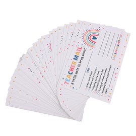 FUNOMOCYA 50PCS Classroom Affirmation Cards Motivational Postcards for Teacher Supplies for Positive Student Behavior Enhance Teacher Parent Communication Vibrant Rainbow Design for Back to