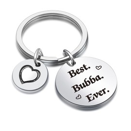 DZOSW Bubba Christmas Keychain Homie Gift Cousin Keychain BFF Gift Best Bubba Gift For Brother Gift For Grandpa Jewelry Bubba Appreciation Jewelry Grandfather Gift
