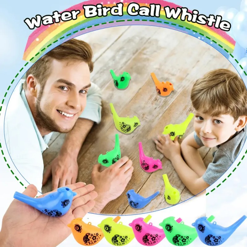 Pack de 20 Silbatos de Agua con Forma de Pájaro