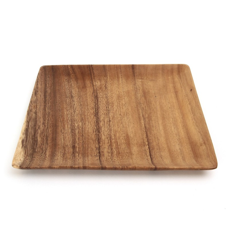 不二貿易(Fujiboeki) レクタングル トレー XLサイズ 幅32cm ブラウン アカシア 天然木 割れにくい 軽量
