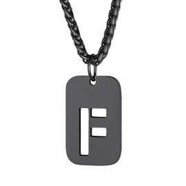 Richsteel Pendant for Men Women Letter A to Z Necklace Name Chain Partner Chain Alpahbet Jewellery with Gift Box for Birthday Party, Stainless Steel