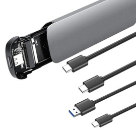 M.2 NVMe SATA SSD Enclosure Adapter Dual Protoco 10Gbps Support SSD 2230/ 2242/ 2260/ 2280 USB 3.2 Gen 2 to NVME PCIe SATA M-Key/(B+M) Key Reader Tool Free External Hard Drive Case