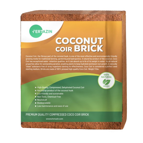 Premium Coco Coir Brick - 10LBS / 4.5KG - Makes