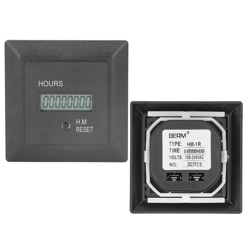 Hour Meter Digital Display Timer Hourmeter Gauge 0‑999999H 59M for
