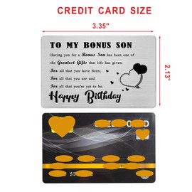 Richesele Bonus Son Birthday Card - To My Bonus Son Birthday Gifts - Happy Birthday Bonus Son Card - Birthday Cards for Adult Son from Mum Dad