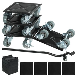 PATIKIL Furniture Mover Dolly, Heavy Furniture Movers with 4 x 360° Rotation Wheels and Furniture Lifter Set, Aluminum Alloy Moving Furniture Base Tools, Max Load 2866 LBS