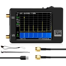 TinySA Spectrum Analyzer,Handheld Tiny Spectrum Analyzer TinySA 2.8inch Touch Screen,Portable Frequency Analyzer 0.1MHz~ 960MHz MF/HF/VHF UHF Input, Signal Generator with Battery