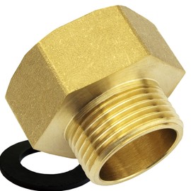 SHYNE Premium 1/4 Inch to 1/2 Inch Reducer with Rubber Seal Made of High-Quality Brass Robust and Rustproof Connection Nipple Pipe Socket