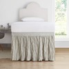Crinkle Bed Skirt Twin XL (3 Panel Set) - Silver