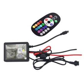 NBWDY DC 12V Wireless RGB LED APP Controller with 24 Keys RF Remote Control,Brightness Speed Flash Fade Smooth Jump Function Included for RGB Motorcycle Car LED Strip Lights Rock Light Kits