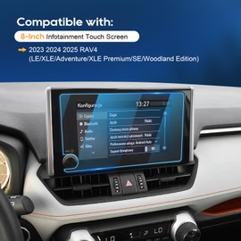 For RAV4 2023-2025 Screen Protector - Compatible with RAV4 (LE/XLE/Adventure/XLE Premium/SE/Woodland Edition) 8 inch Touchscreen 9H Glass Infotainment Touch Screen accessories Anti-Fingerprint -- HD
