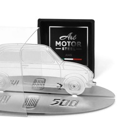 4R Quattroerre.it Fiat 500 Vintage Stainless Steel Engraved Car Model Kit 11204