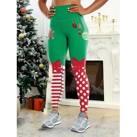 Holiday Womens Christmas Yoga Pants Size XL Leggings Holiday Cute Funny Party Work Out