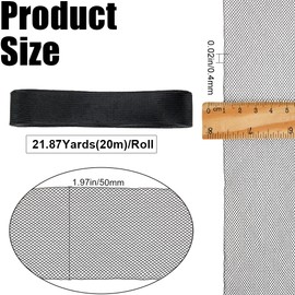 GORGECRAFT 50 mm Wide Black Rigid Braid Made of Horsehair, 20 m Long Rigid Braid Trimming, Polyester Horsehair Net Braid, Chopsticks Bands for DIY, Sewing, Crafts, Dresses, Skirts, Hats, Accessories
