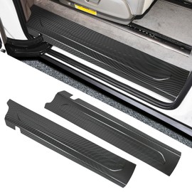 YOJOJOCO 2PCS Door Sill Protector for Kia Carnival 2025 2024 2023 2022 Accessories Carbon Fiber Texture ABS Material Rear Door Car Pedal Kick Protection