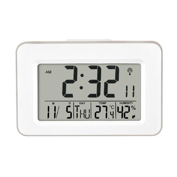 HZDHCLH Funkwecker Digitaler Wecker LCD Display Schlummerfunktion Nachttisch Tischuhr mit