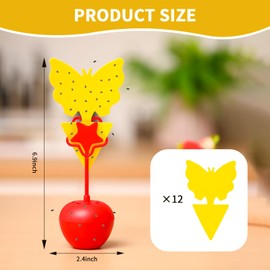 Qualirey 6 Pack Fruit Fly Trap for Indoors, Fruit Fly Killer with Yellow Sticky Traps, Easy to Use & Safe Food-Based Gnat Catcher for Home Kitchen (Not Include Lure Refill Liquid)