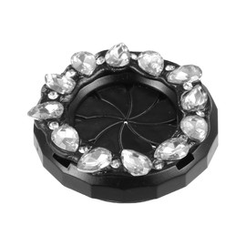 INFINAUTO Universal Bling Car Engine Start Stop Button Cover, Car Shiny Faux Crystal Rhinestone Key Ignition and Knob Ring White, 1 Pcs