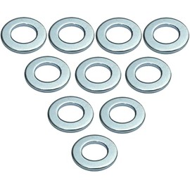 AERZETIX - C49254 - Set of 10 Flat Wider Washers - M7 Diameter 14 mm H 1.5 mm - Galvanised Steel - DIN 125 - for Wooden Structures