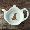 Sweet William Teabag Dish, Teapot Shape, Vizsla