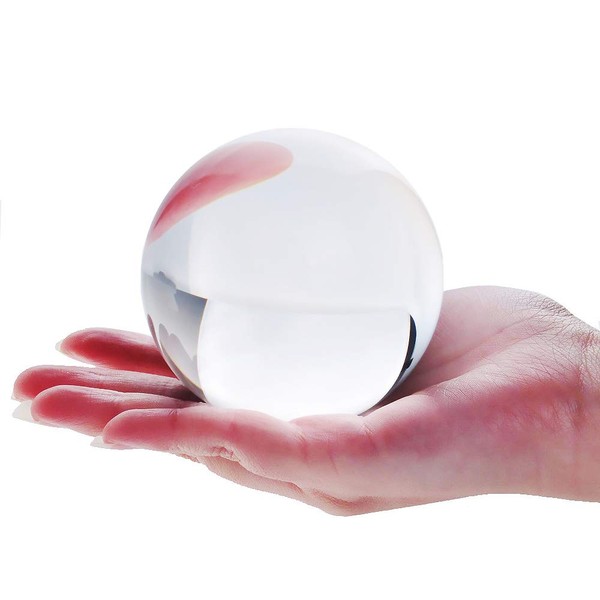 DSJUGGLING Clear Acrylic Contact Juggling Ball 4" - 100mm Great for Beginners, isolations, Body Rolls and Head balances
