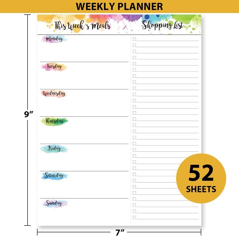 7"x9" Weekly Meal Planner Magnetic Pad (52 Weeks)