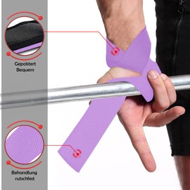 MERCURYAL Straps Gym - Powerlifting Straps - Gym Accessories - Gym Accessories - Lifting Straps - Deadlift (Purple Straps)