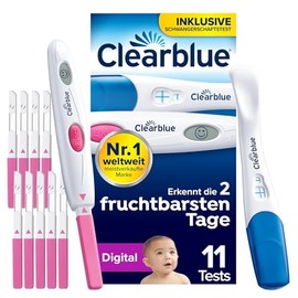 Clearblue 10 Ovulation Tests and 1 Pregnancy Test Combo Pack, Digital Results Instead of Visual Ovulation Test Strips, Get Pregnant Faster, Reliable, Free Cycle Tracker App